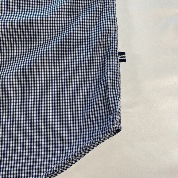 Nautica Men's Shirt LARGE Navy Blue White Short Sleeve Cotton - Picture 3 of 7